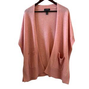 Halogen Cashmere Open Front Cardigan Sweater In Pink One Size